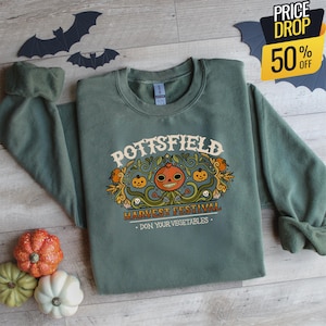 Pottsfield Harvest Festival Sweatshirt, Fall Pumpkin Halloween Sweatshirt, Cozy Autumn Crewneck Sweater, Over the Garden Wall Fan Outfit