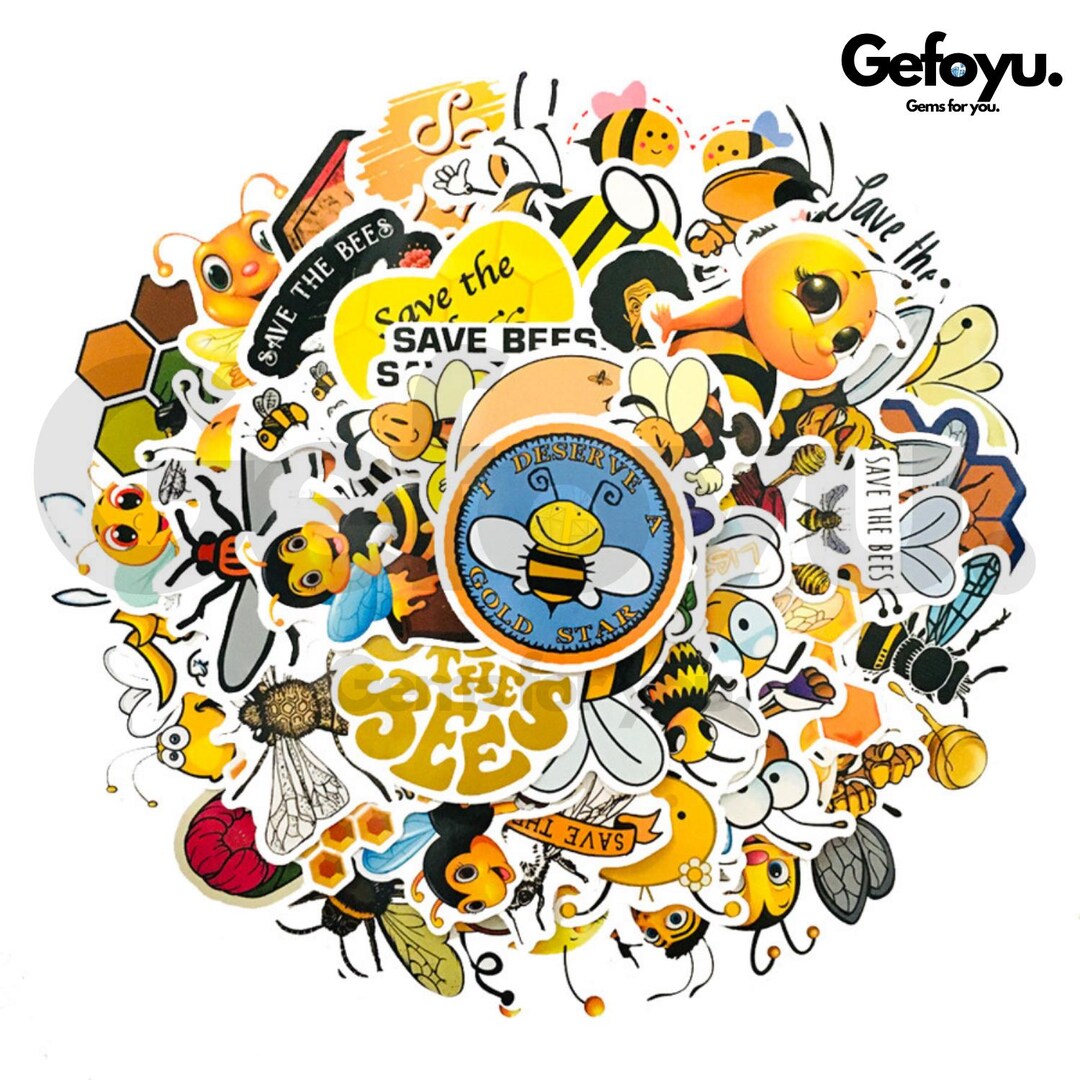 Bee Sticker Set – 50 Cute Stickers With Honey, Bees, Maya, Wasps & Gift ...