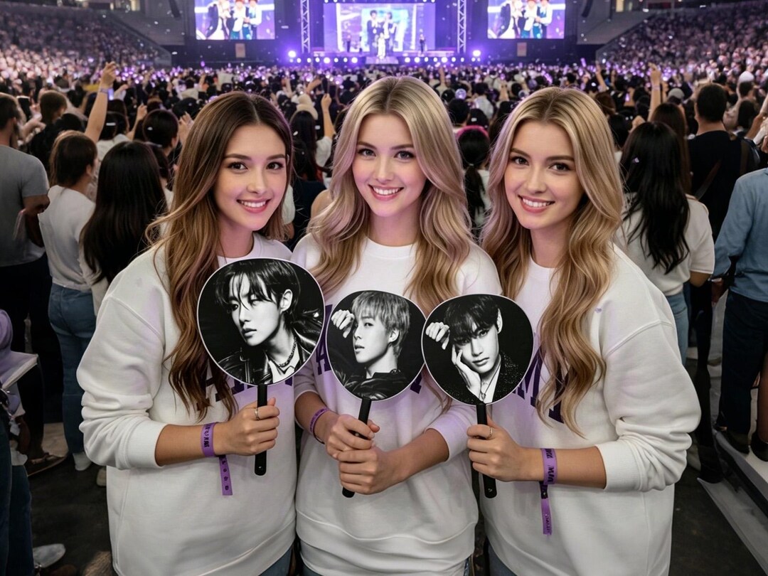 BTS World Tour Ari.rang Fan, Kpop Folding Fan ARMY, Concert Hand