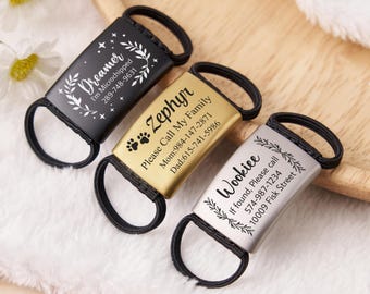 Placa de identificación silenciosa para mascotas, personalizada, con nombre grabado sin ruido, para collar, silenciosa, regalo para perros y gatos.