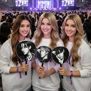 BTS 2026 World Hand Fan, Dubbelsidig Fanmade Picket, Kpop Konsert Hejarklacksfan Gåva för ARMÉ, Kpop Idol Hand Fan Gåva för Fans bild 3