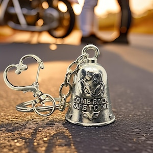 安全に戻ってきてください ガーディアンベル バイク カップルギフト バイカーギフト 夫へ