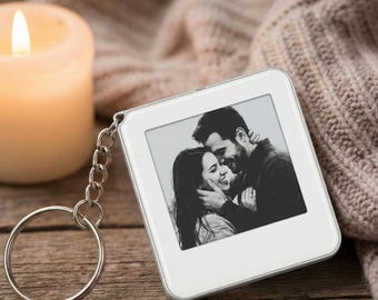 Portachiavi con foto digitale intelligente personalizzato, tocca per cambiare, regalo per il marito