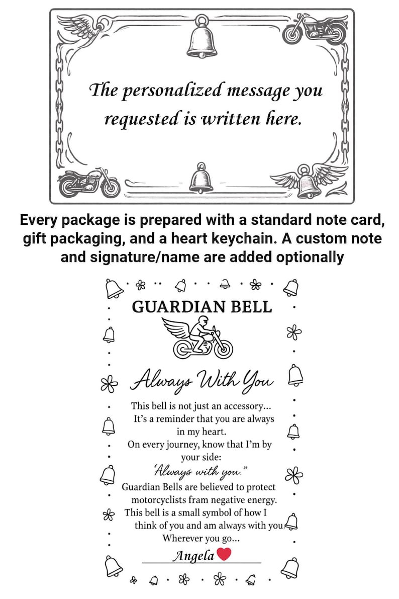 Guardian Bell Angel Wing Motorcycle Charm Biker Gift For Boyfriend Husband Ride Safe image 2