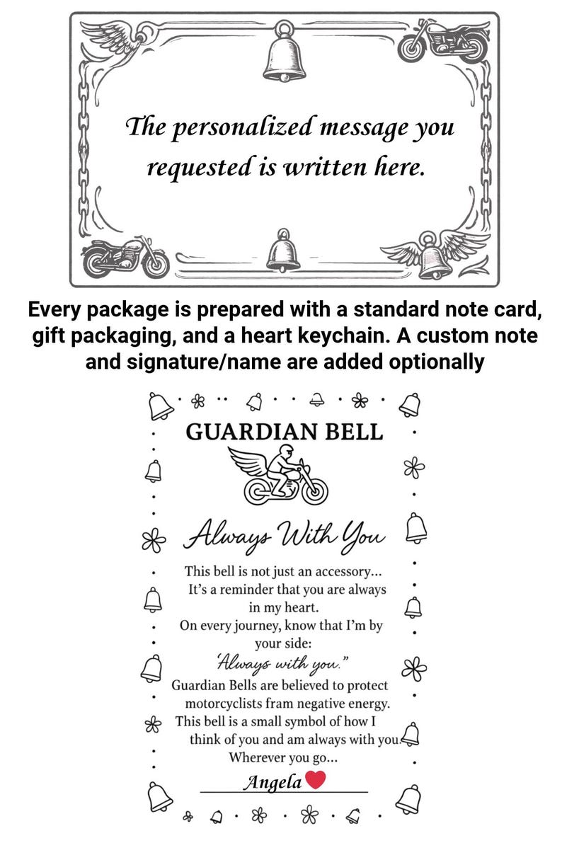 Come Back Safe To Me Guardian Bell Motorcycle Couple Gift Biker Gift For Husband image 2