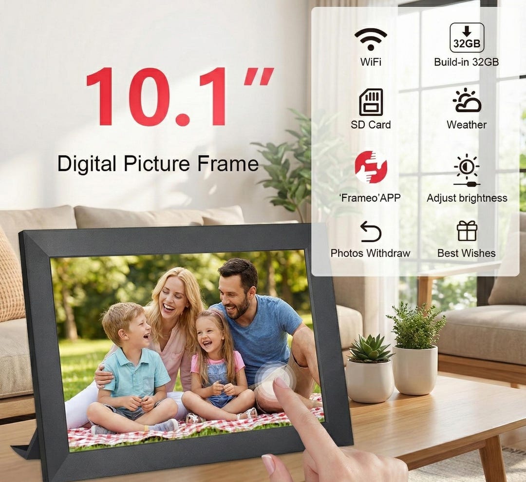 Computer Picture Frame 10 Inch Wifi Digital Photo Frame Touchscreen Video Display Long ...