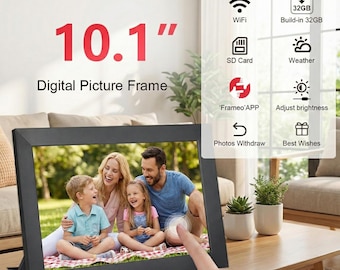 10 Inch WiFi Digital Photo Frame Touchscreen Video Display Long Distance Couple Gift