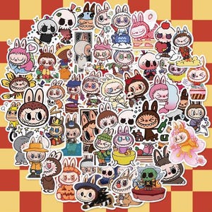 Labubu Cartoon Trendy Brand Stickers – Waterproof Laptop, Luggage & iPad Decals