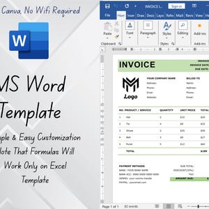 Professional Invoice Template | Editable Word & Excel Format | Small Business Billing Template | Google Docs Invoice |Printable Invoice Form