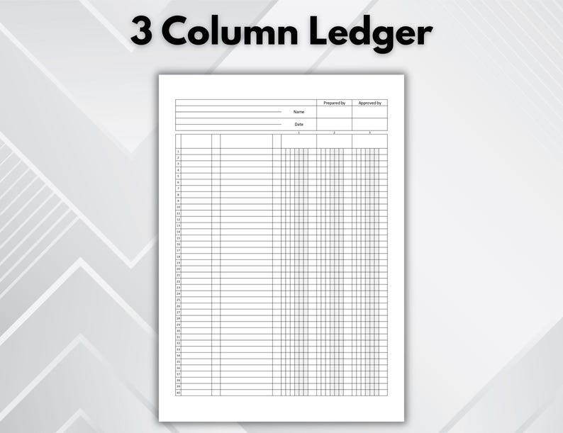 2–6 Column Ledger Printable. Accounting Ledger Sheets PDF. Professional ...