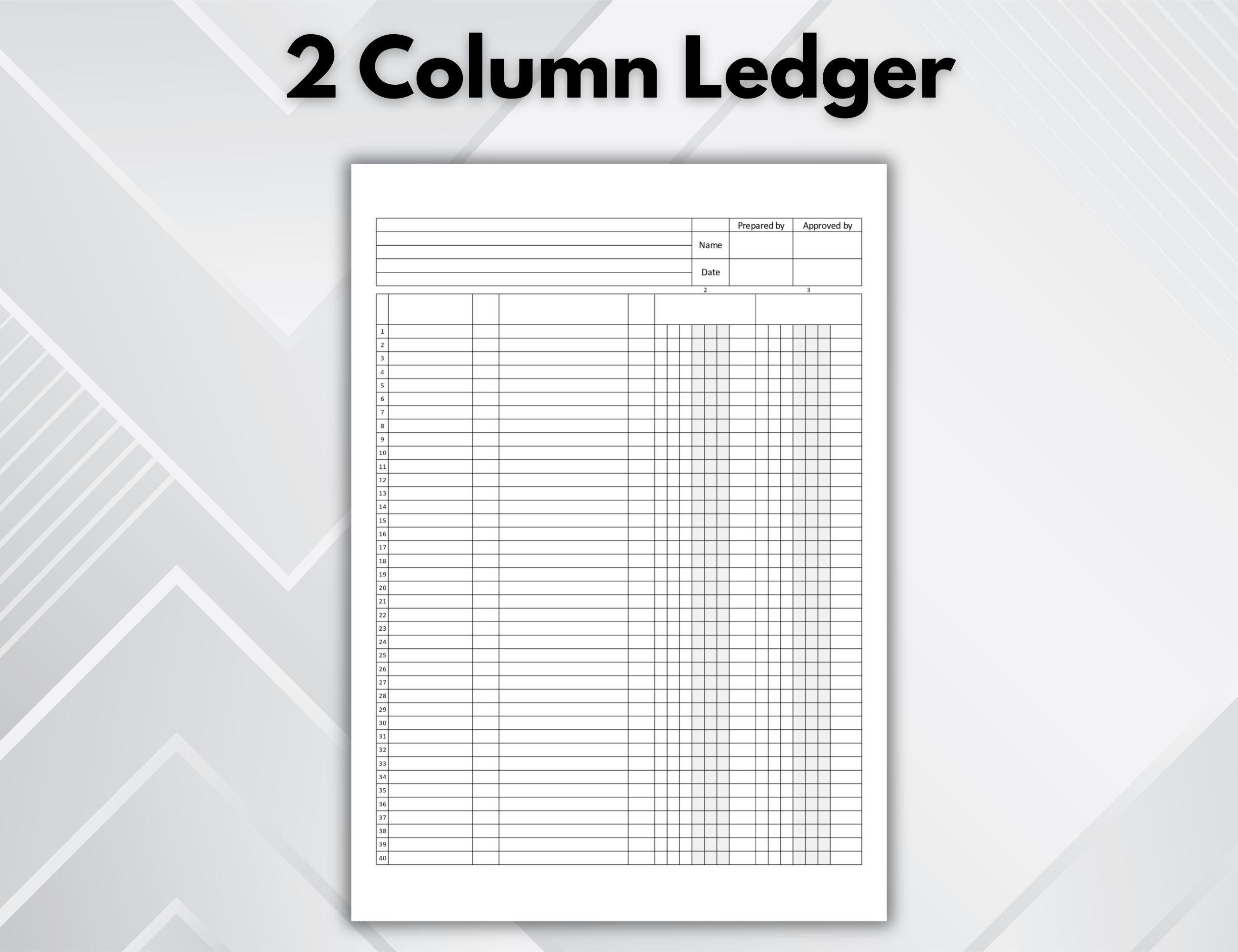 2–6 Column Ledger Printable. Accounting Ledger Sheets PDF. Professional ...