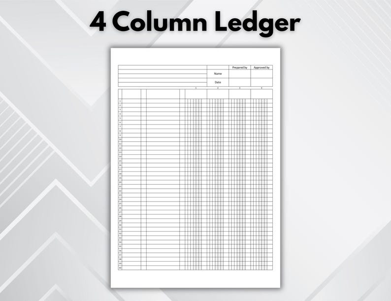 2–6 Column Ledger Printable. Accounting Ledger Sheets PDF. Professional ...