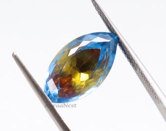 7.95 Carat Bi-Color Pitambari Sapphire: Rare Round Cut Gemstone