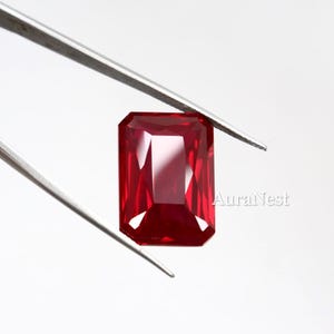 Natural Burma Ruby 34.80 Ct Emerald Cut AAA+ Certified Loose Gemstone Luxury Collector Stone 20.8 x 14.1 x 10.2 mm