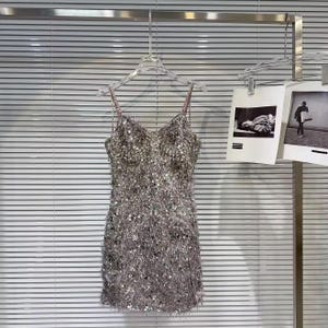 womens sequin tassel strappy club party mini dress