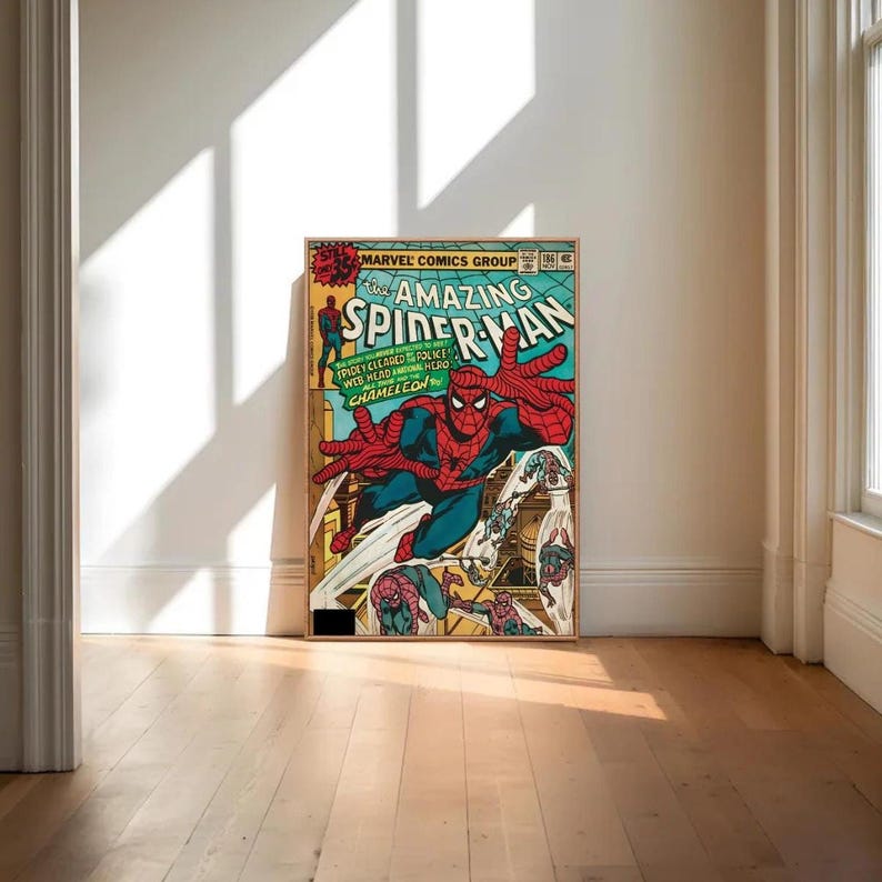 Vintage Spider-man Poster | Retro Comic Book Art | Superhero Wall Print ...