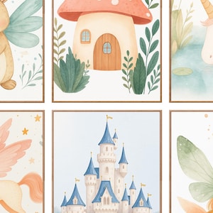 Fairy Tale Gallery Wall Set | Whimsical Nursery Wall Art | Enchanted Forest Theme | Digital Download Print | Sizes A1–A5