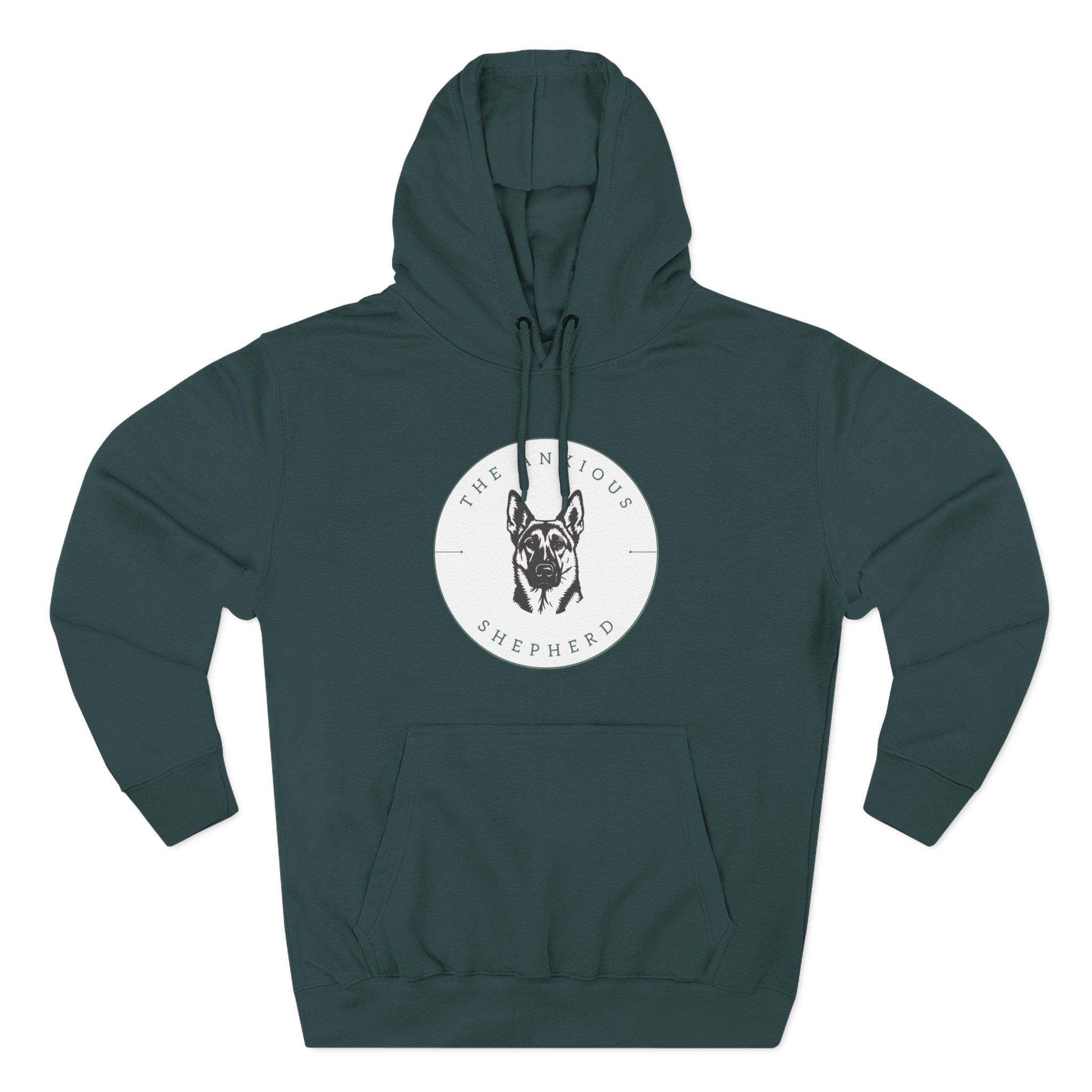 Men's Eco-Friendly Logo Fleece Hoodie, German Shepherd Camping Hoodie