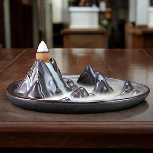 Ceramic Backflow Incense Holder: Mountain Mist Waterfall Burner