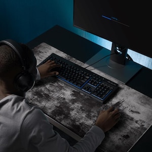 Grunge Desk Mat, Large Mouse Pad for Office, Minimalist Desk Decor, Gamer Gift, Extended Mousepad for Workstation, Aesthetic Desk Mat