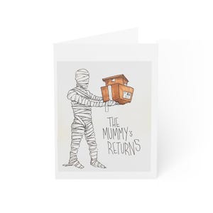 Cartões de Halloween assustadores, conjunto de cartões de múmia, convites divertidos, cartões de Halloween, artigos de papelaria sazonais, conjuntos de cartões exclusivos