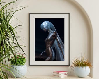Sci-Fi Alien Portrait: High-Resolution Photography Wall Art (Digital Download)