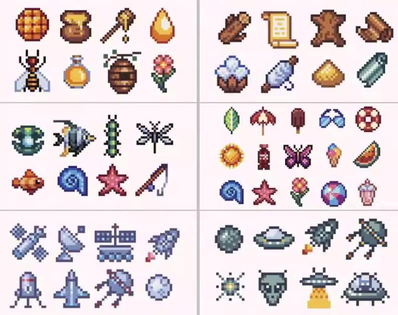 1000+ Pixel Art Game UI Icons Bundle | EPS + JPG Assets for Game Design ...
