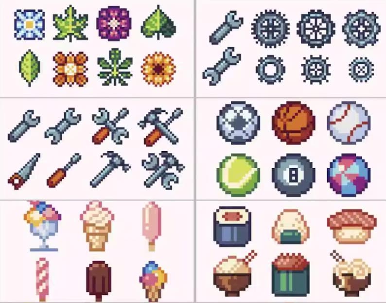 1000+ Pixel Art Game UI Icons Bundle | EPS + JPG Assets for Game Design ...