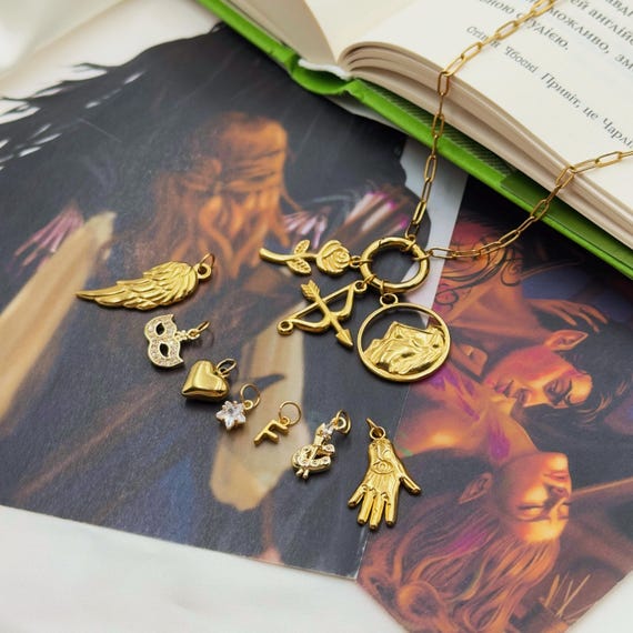 Custom Bookish Charm Necklace Acotar Inspired Feyre Jewelry gift for booklover