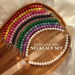 Conjunto de collar personalizado: Joyería modular hecha a mano con cuentas, perlas y piedras preciosas.