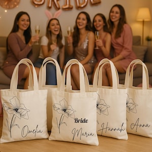 Custom Bachelorette Tote Bag, Bachelorette Party Favors Bag, Bachelorette Gifts, Friend Tote Bag, Bridal Party Gift, Wedding Welcome Bag