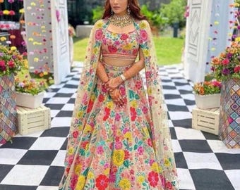 Floral Georgette Lehenga Choli | Indian Wedding Wear