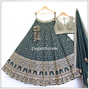Light green Lehenga Choli | Heavy Thread & sequence Embroidery work| Ready to wear lehenga | Party Wear Lehenga |semi stitched lehenga choli