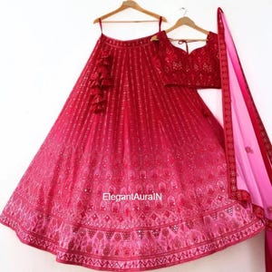 Pink Wedding Lehenga Choli | Embroidered Indian chaniya choli | Bridesmaid lehenga | Party Wear Lehenga | Gift for Her | custom lehengas