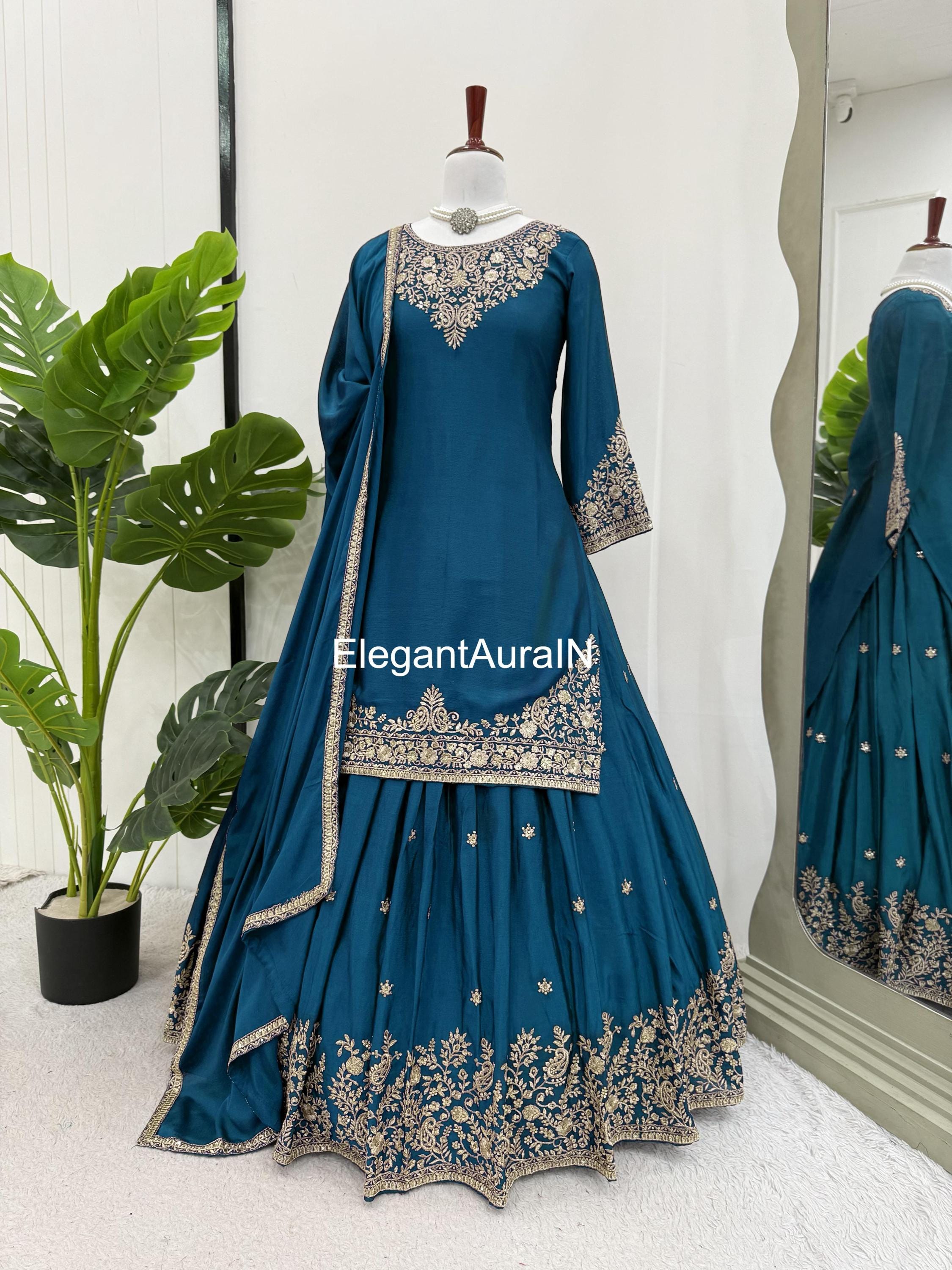 Blue Asian Dress - Etsy UK