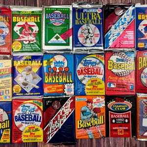 200 Card Lot Old Vintage Baseball Cards In Unopened Packs From Wax Box, 1988-93 Bild 2