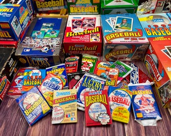 500 Card Lot Old Vintage Baseball Cards In Unopened Packs From Wax Box,  1988-93