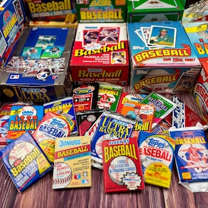 200 Card Lot Old Vintage Baseball Cards In Unopened Packs From Wax Box, 1988-93 Bild 1