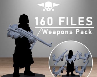 GrimGuard German Weapons Pack - 160 Pieces | Wargame Proxy | Grimdark | Sci-Fi Future | Tabletop Wargaming | DnD