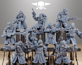 GrimGuard Frostwatch - Set of 10 | Wargame Proxy | Grimdark | Sci-Fi Future | Tabletop Wargaming | DnD