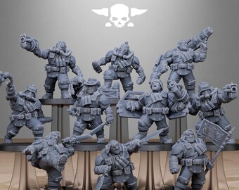 GrimGuard Jungle Fighter Mutants - Set of 10 | Sci-Fi Future | Tabletop Wargaming | DnD