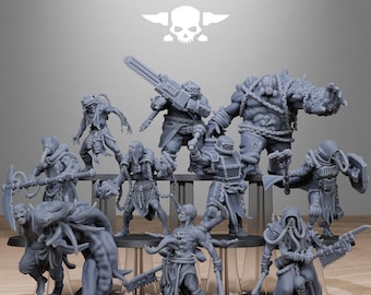Corrupted Guard Butchers - Set of 10 | Wargame Proxy | Grimdark | Sci-Fi Future | Tabletop Wargaming | DnD