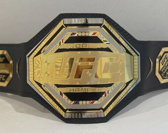 Réplique de ceinture de championnat UFC Legacy, ceinture de titre 2 mm en laiton plaqué or taille adulte, ceinture de championnat de combat MMA pour fans
