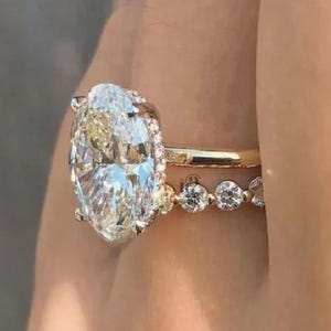 3Ct Oval Cut Lab Grown Diamond Wedding Ring Set IGI Certified Lab Grown Diamond Ring Set For Women  Engagement & Wedding Band Bridal Ring