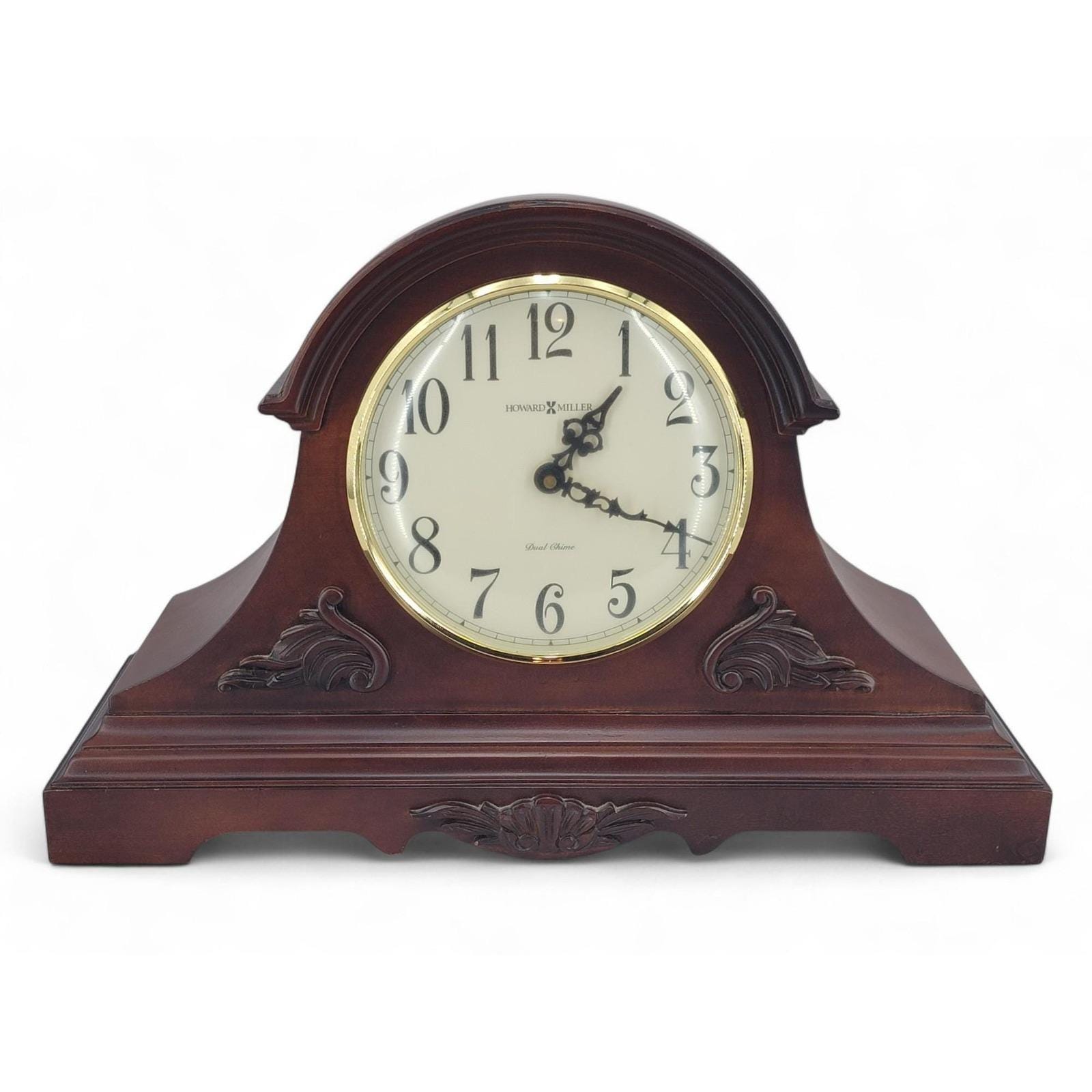 Howard Miller Dual Chime Mantel Clock Cherry Wood Traditional Desk