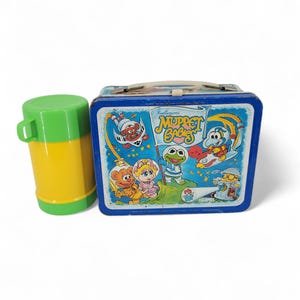 Vintage 1985 Muppet Babies Metal Lunchbox w/ Thermos – Thermos Brand Retro 80s Cartoon