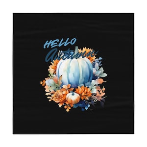 Autumn Tablecloth with Floral Design, Fall Decor, Seasonal Table Cover, Harvest Celebration, Home Decor