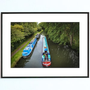 Narrowboat on Grand Union Canal | Fine Art Giclée Print | Rural Countryside Photography | Wall Art Decor (Unframed)