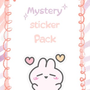 Vinyl Cute Sticker Grab Bag | Random stickers, mystery sticker pack, journaling stickers, scrapbooking stickers | 6 stickers total