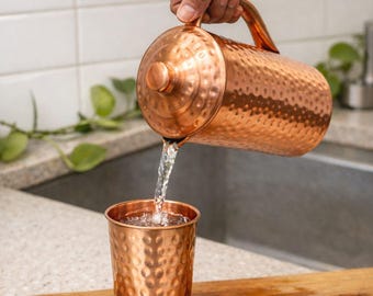 ヴィンテージ銅製ピッチャー、ヴィンテージ銅製ポット、銅製ピッチャー